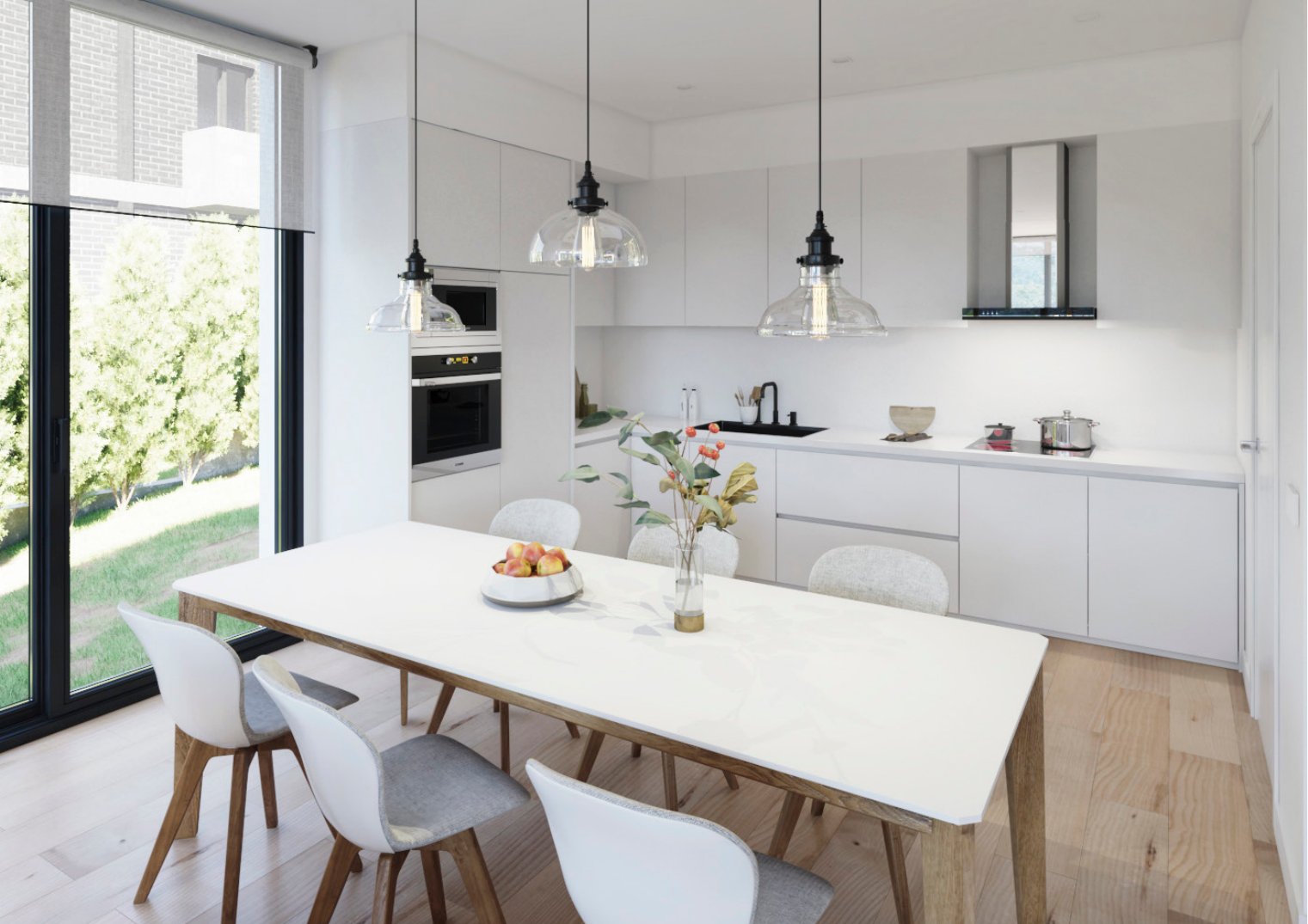 Cocina abierta de una vivienda del Tipo Inferior de Residencial Vallirana